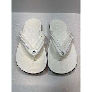 Crocs Flip Flop Sandal White Lightweight Water Friendly Womens Size 10 Mens Sz 8